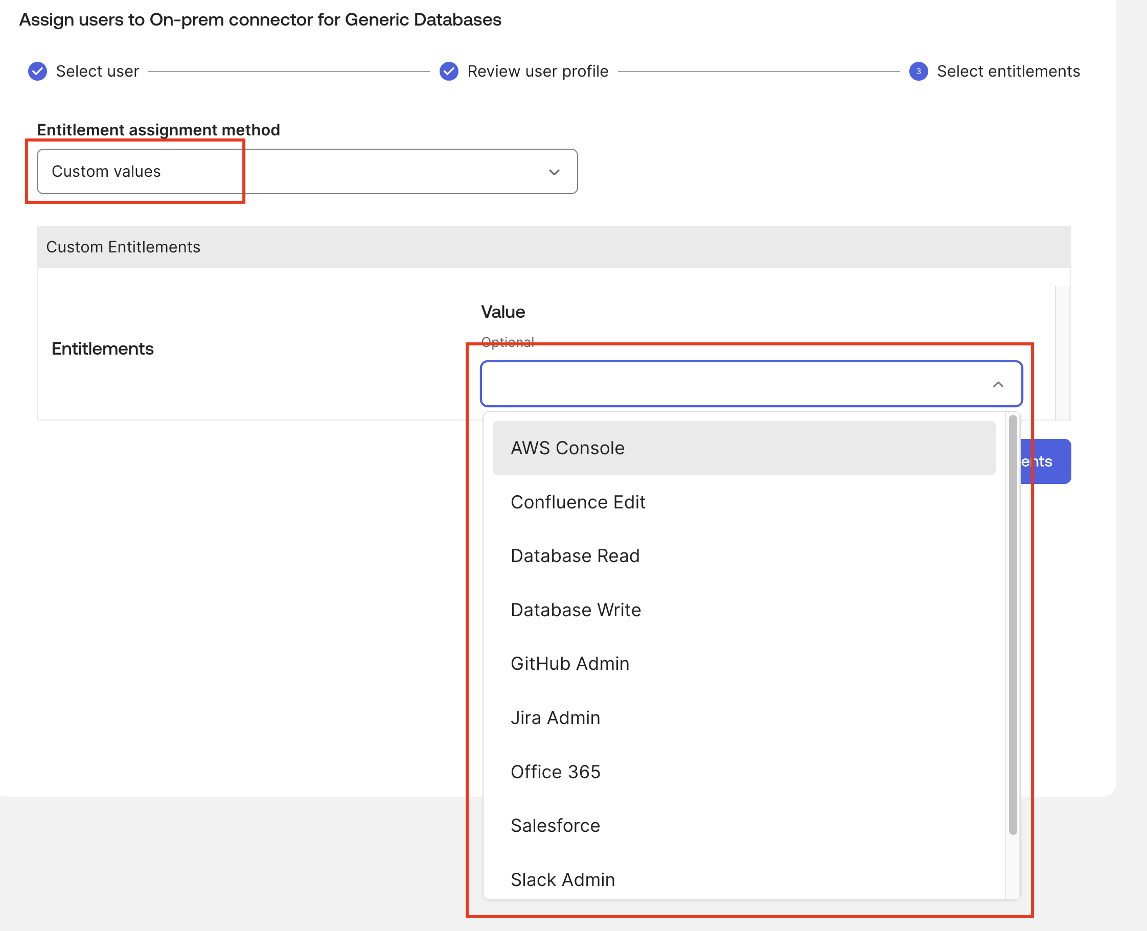 Okta assign entitlements to user