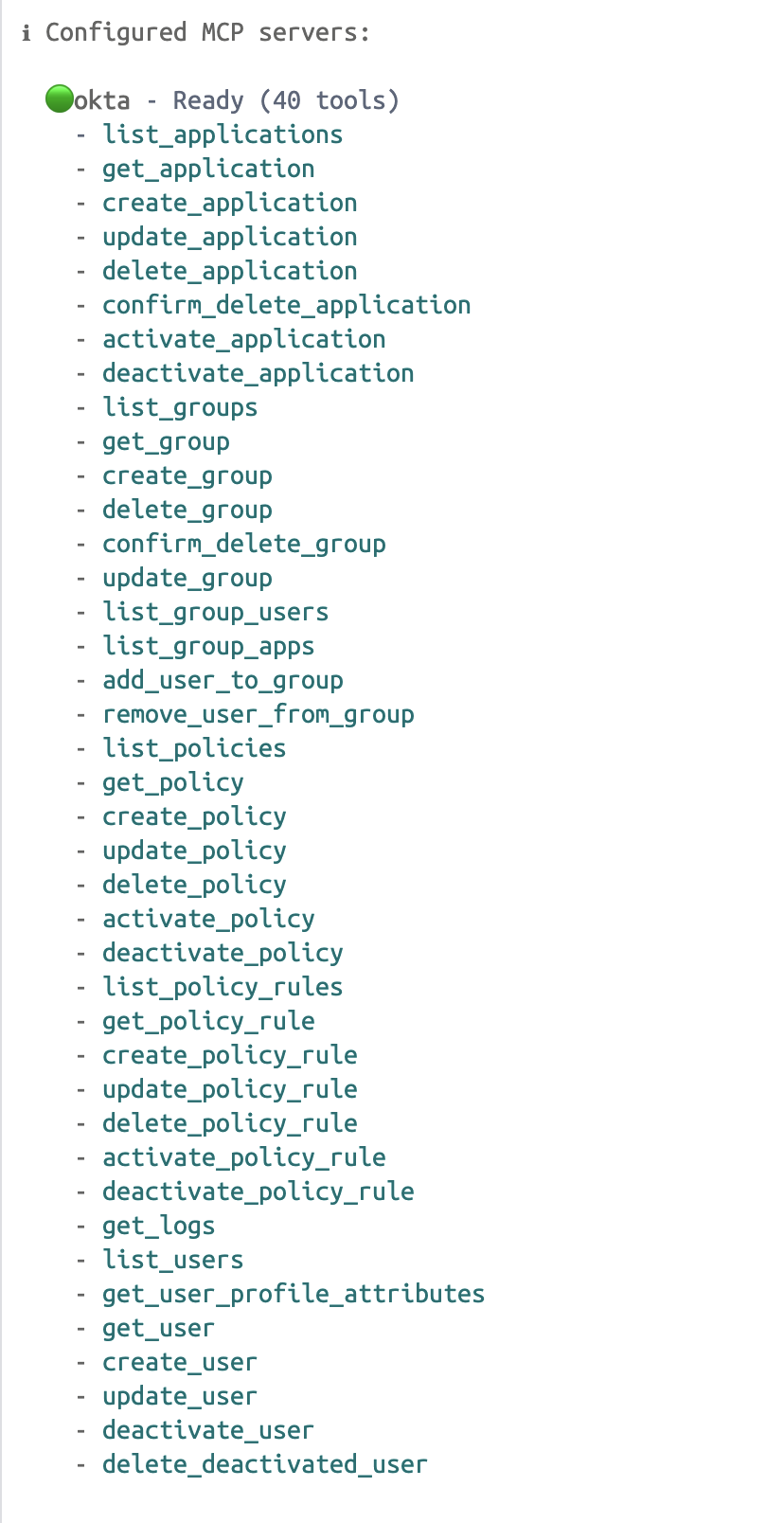 MCP server list in Gemini CLI