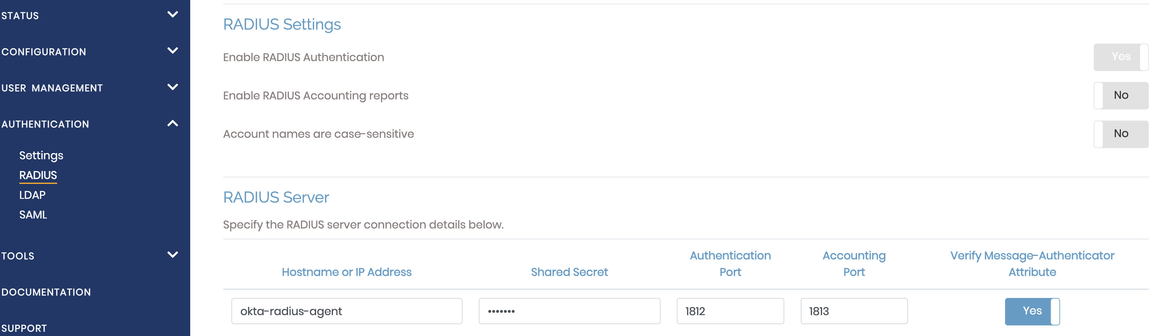RADIUS Configuration in OpenVPN