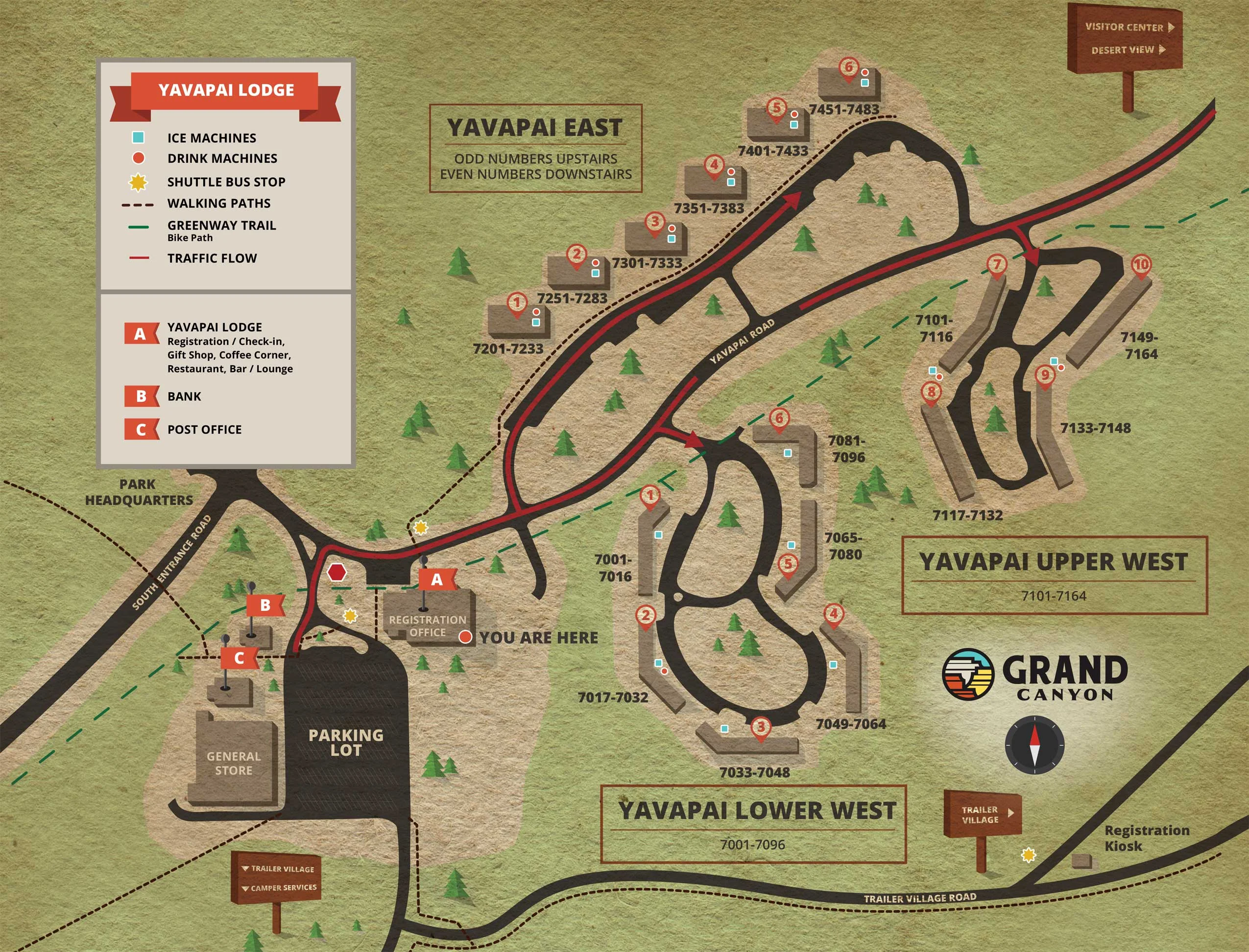 Mappa Yavapai Lodge